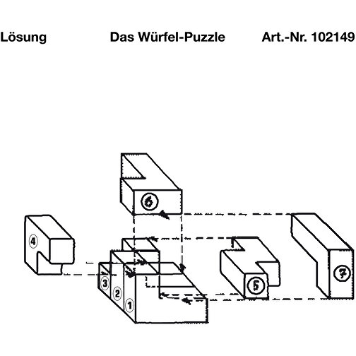 Das Würfel-Puzzle , , 6,50cm x 1,30cm x 5,00cm (Länge x Höhe x Breite), Bild 4