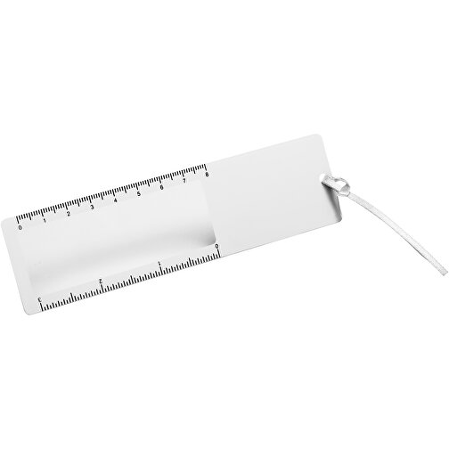 Lesezeichen Mit Lupe , weiß, weiß, PVC, 14,00cm x 0,05cm x 3,80cm (Länge x Höhe x Breite), Bild 1