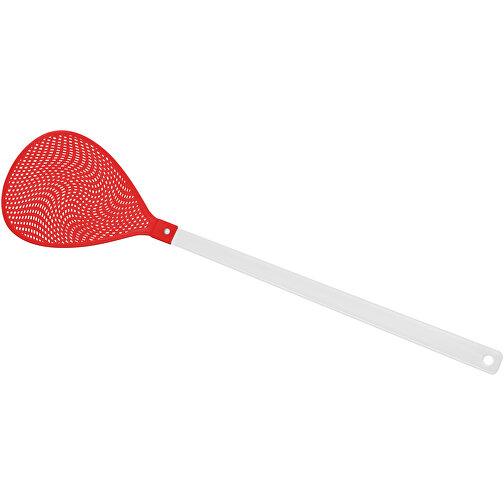 Fliegenklatsche 'Oval' , weiß, rot, PE+PS, 43,30cm x 0,50cm x 10,20cm (Länge x Höhe x Breite), Bild 1