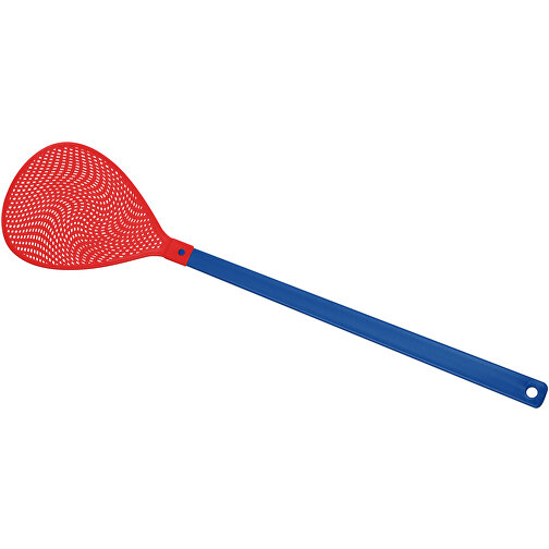 Fliegenklatsche 'Oval' , blau, rot, PE+PS, 43,30cm x 0,50cm x 10,20cm (Länge x Höhe x Breite), Bild 1