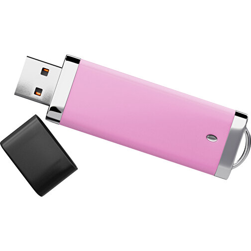 PromoPerfect USB-STICK 2.0 PLASTIK , rosa / schwarz MB , 65 GB , Gummiplastik, Kunststoff MB , 7,00cm x 0,70cm x 2,00cm (Länge x Höhe x Breite), Bild 1