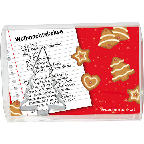 Backförmchen In Der Box - Winter - Weihnachtsbaum , individuell, Edelstahl, Papier, Kunststoff, 10,50cm x 1,70cm x 7,50cm (Länge x Höhe x Breite), Bild 2