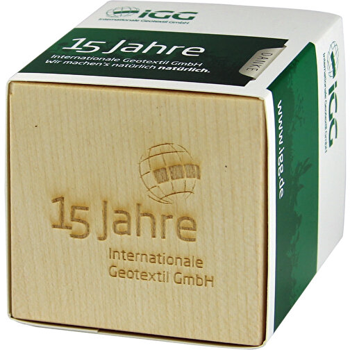 Pot cube bois maxi avec graines - Myosotis, 1 sites gravés au laser, Image 1