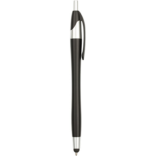 Kugelschreiber Touchpen Wave , Promo Effects, schwarz, Kunststoff, 14,60cm (Länge), Bild 2