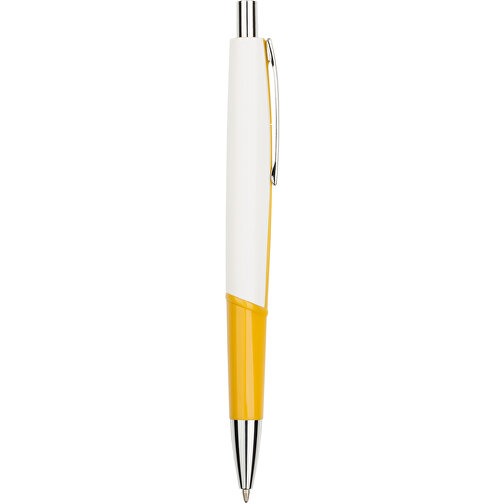 Kugelschreiber Rainbow , Promo Effects, senfgelb / weiß, Kunststoff, 14,00cm (Länge), Bild 2