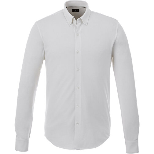 Bigelow Langarm Hemd , weiß, Double Pique Strick 95% Baumwolle, 5% Elastan, 200 g/m2, L, , Bild 2