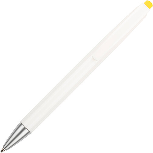 Kugelschreiber Roxi Weiß , Promo Effects, weiß / gelb, Kunststoff, 14,10cm (Länge), Bild 5