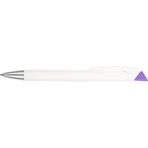 Kugelschreiber Roxi Weiß , Promo Effects, weiß / lila, Kunststoff, 14,10cm (Länge), Bild 7