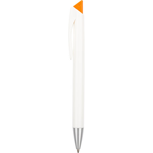 Kugelschreiber Roxi Weiß , Promo Effects, weiß / orange, Kunststoff, 14,10cm (Länge), Bild 2