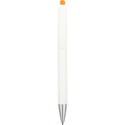 Kugelschreiber Roxi Weiss , Promo Effects, weiss / orange, Kunststoff, 14,10cm (Länge), Bild 4