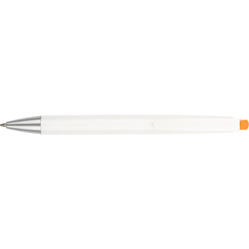 Kugelschreiber Roxi Weiß , Promo Effects, weiß / orange, Kunststoff, 14,10cm (Länge), Bild 6