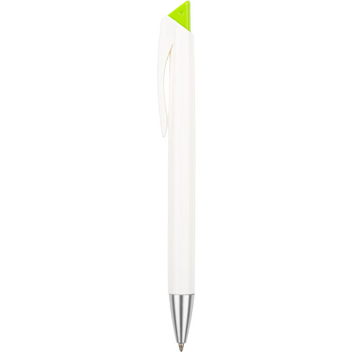 Kugelschreiber Roxi Weiss , Promo Effects, weiss / grün, Kunststoff, 14,10cm (Länge), Bild 2