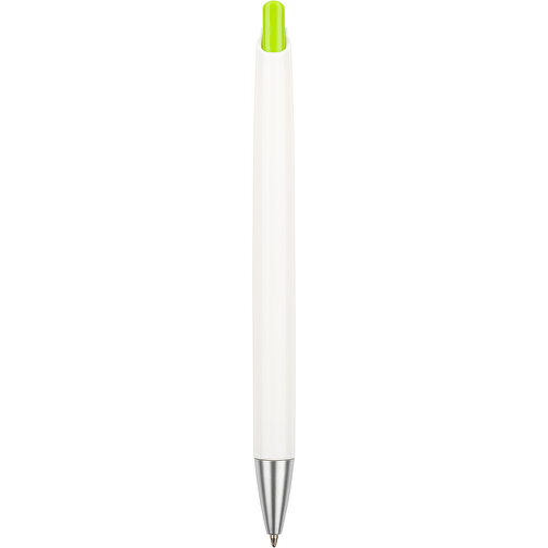 Kugelschreiber Roxi Weiss , Promo Effects, weiss / grün, Kunststoff, 14,10cm (Länge), Bild 3