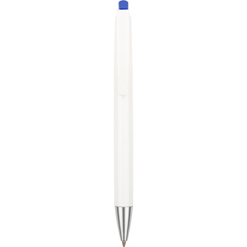 Kugelschreiber Roxi Weiss , Promo Effects, weiss / blau, Kunststoff, 14,10cm (Länge), Bild 4