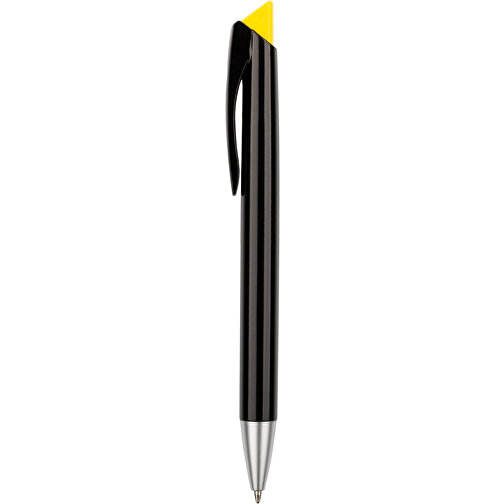 Kugelschreiber Roxi Schwarz , Promo Effects, schwarz / gelb, Kunststoff, 14,10cm (Länge), Bild 2