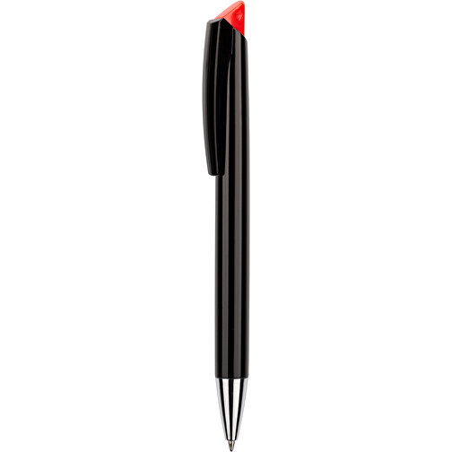 Kugelschreiber Roxi Schwarz , Promo Effects, schwarz / rot, Kunststoff, 14,10cm (Länge), Bild 1