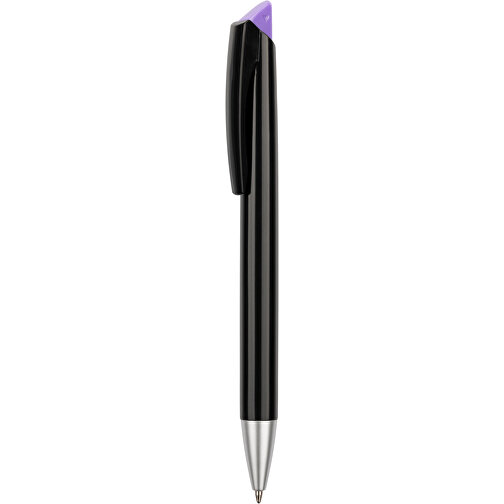 Kugelschreiber Roxi Schwarz , Promo Effects, schwarz / lila, Kunststoff, 14,10cm (Länge), Bild 1