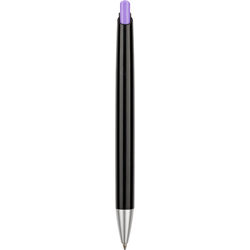Kugelschreiber Roxi Schwarz , Promo Effects, schwarz / lila, Kunststoff, 14,10cm (Länge), Bild 3
