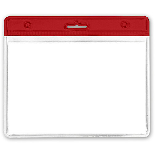 Namensschild Aus Transparenter Weichfolie , transparent / rot, Kunststoff, 9,00cm (Länge), Bild 1