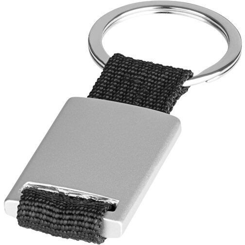 Alvaro Gurtband Schlüsselanhänger , schwarz / silber, Aluminium, 1,00cm x 9,00cm x 3,00cm (Länge x Höhe x Breite), Bild 2