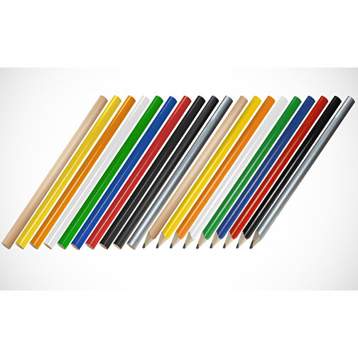 Zimmermannsbleistift, 24 Cm, Oval , orange, Holz, 24,00cm x 0,70cm x 1,20cm (Länge x Höhe x Breite), Bild 4
