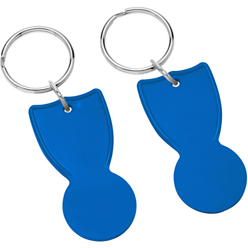 Einkaufswagenlöser , blau, PS+MET, 5,00cm x 0,30cm x 2,50cm (Länge x Höhe x Breite), Bild 1