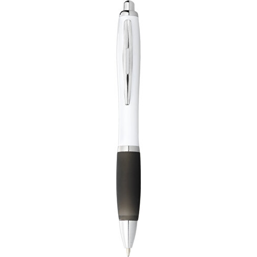 Nash kulepenn med hvit pennekropp og farget gummigrep, Bilde 1