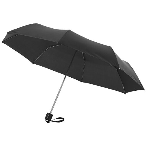 Ida 21,5' Kompaktregenschirm , schwarz, Polyester, 24,00cm (Höhe), Bild 1