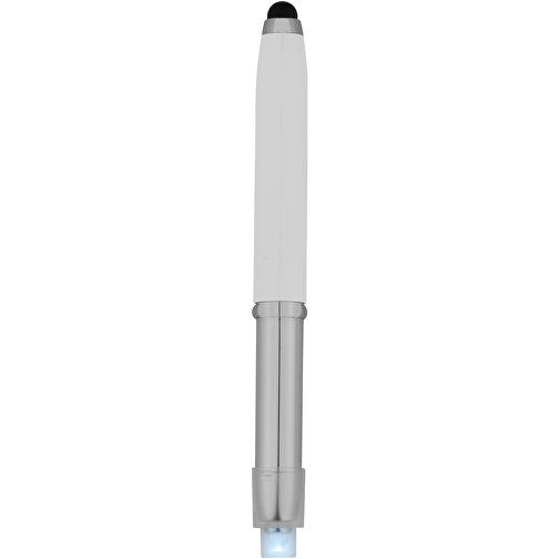 Xenon Stylus Kugelschreiber mit LED Licht , weiß / silber, Aluminium, 12,80cm (Länge), Bild 2