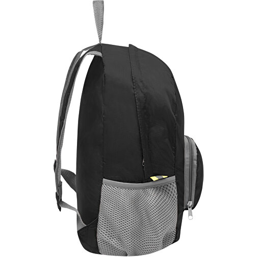 Rucksack VOLUNTEER, Faltbar , schwarz, 210D Polyester, 31,00cm x 42,50cm x 16,00cm (Länge x Höhe x Breite), Bild 4