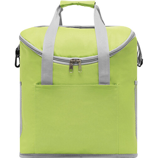 Kühltasche FROSTY , grau, grün, 600D Polyester, 32,00cm x 37,00cm x 23,00cm (Länge x Höhe x Breite), Bild 2