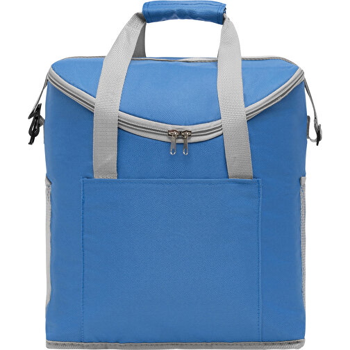 Kühltasche FROSTY , blau, grau, 600D Polyester, 32,00cm x 37,00cm x 23,00cm (Länge x Höhe x Breite), Bild 2