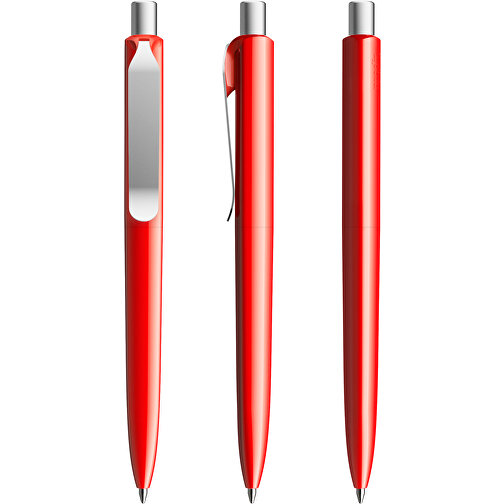 Prodir DS8 PSP Push Kugelschreiber , Prodir, rot/silber satiniert, Kunststoff/Metall, 14,10cm x 1,50cm (Länge x Breite), Bild 6