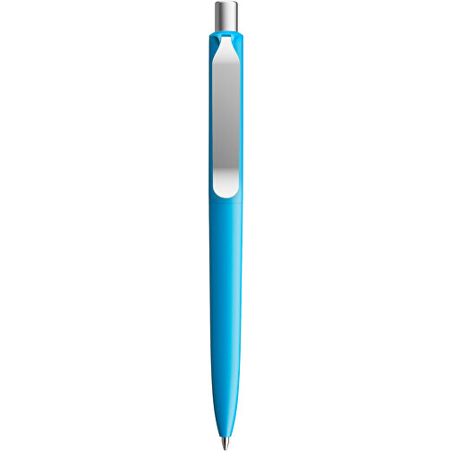 Prodir DS8 PSM Push Kugelschreiber , Prodir, cyanblau/silber satiniert, Kunststoff/Metall, 14,10cm x 1,50cm (Länge x Breite), Bild 1