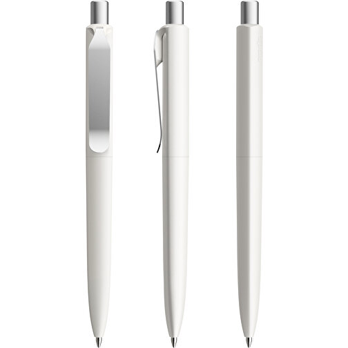 Prodir DS8 PSM Push Kugelschreiber , Prodir, weiß/silber satiniert, Kunststoff/Metall, 14,10cm x 1,50cm (Länge x Breite), Bild 6