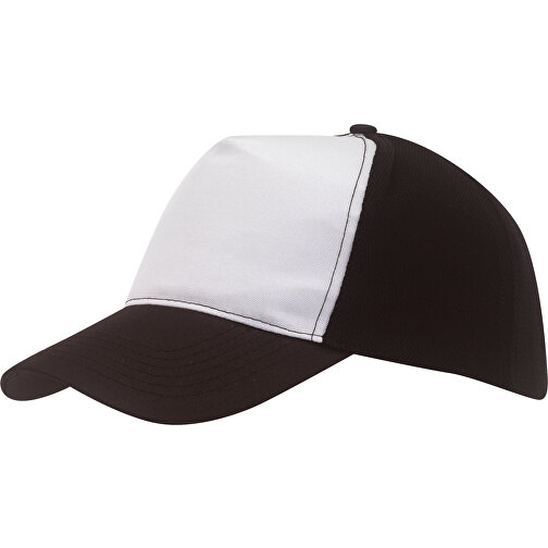 5-Panel-Baseball-Cap BREEZY , schwarz, weiß, Polyester, 1,00cm (Länge), Bild 1