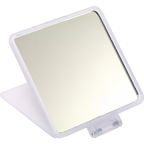 Kosmetikspiegel MODEL , weiß, Kunststoff / Glas, 6,30cm x 0,50cm x 7,00cm (Länge x Höhe x Breite), Bild 1