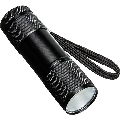 Taschenlampe REEVES-FORLI , Reeves, schwarz, Aluminium, Kunststoff, 8,50cm x 2,50cm x 2,50cm (Länge x Höhe x Breite), Bild 1