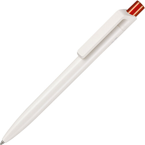Kugelschreiber BIO-INSIDER , Ritter-Pen, weiß bio/feuer-rot TR/FR, ABS-Kunststoff, 14,20cm (Länge), Bild 2