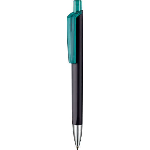 Kugelschreiber TRI-STAR SOFT ST , Ritter-Pen, schwarz/türkis TR/FR, ABS-Kunststoff, 14,00cm (Länge), Bild 1