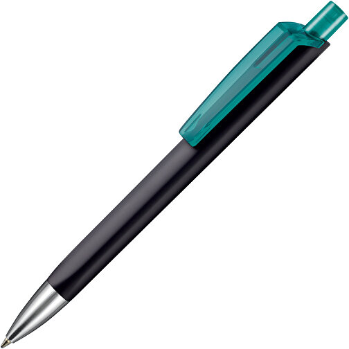 Kugelschreiber TRI-STAR SOFT ST , Ritter-Pen, schwarz/türkis TR/FR, ABS-Kunststoff, 14,00cm (Länge), Bild 2