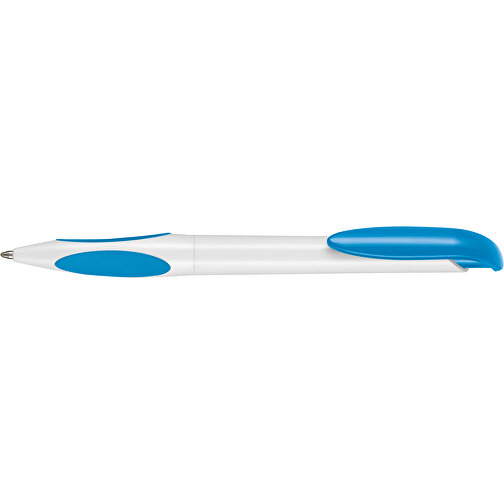 Kugelschreiber ATMOS , Ritter-Pen, weiß/himmel-blau, ABS-PP-Kunststoff, 14,50cm (Länge), Bild 3