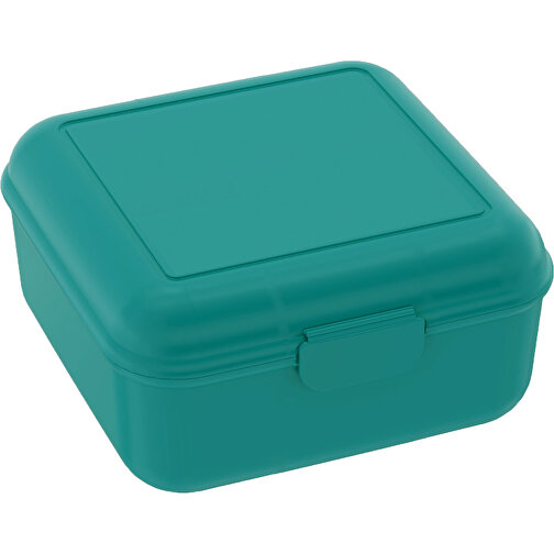 Vorratsdose 'Cube' Deluxe , teal, Kunststoff, 14,00cm x 6,50cm x 14,00cm (Länge x Höhe x Breite), Bild 1