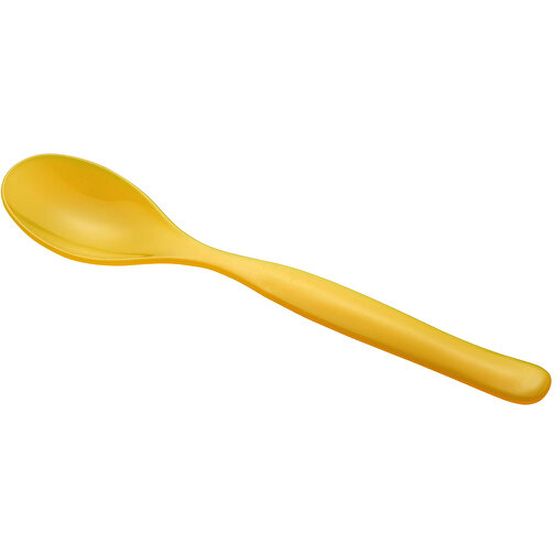 Löffel 'Plastic' , standard-gelb, Kunststoff, 14,50cm x 0,70cm x 3,10cm (Länge x Höhe x Breite), Bild 1