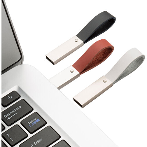 USB-Stick Elegance 8GB , Promo Effects MB , braun MB , 8 GB , Metall, Leder MB , 3 - 10 MB/s MB , 8,30cm x 0,45cm x 1,20cm (Länge x Höhe x Breite), Bild 3