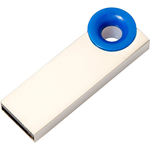 USB-Stick Metall Color 8GB , Promo Effects MB , blau MB , 8 GB , Metall, ABS MB , 3 - 10 MB/s MB , 3,80cm x 0,45cm x 1,20cm (Länge x Höhe x Breite), Bild 1