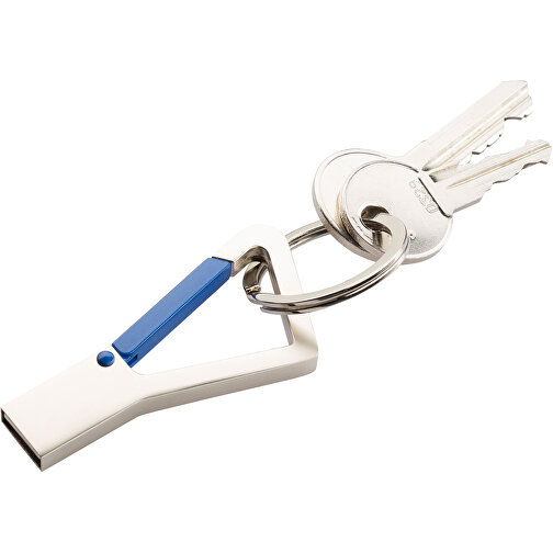 USB-Stick Hook 8GB , Promo Effects MB , blau MB , 8 GB , Metall MB , 3 - 10 MB/s MB , 6,00cm x 0,45cm x 3,00cm (Länge x Höhe x Breite), Bild 3