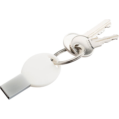 USB-Stick Silicon III 16GB , Promo Effects MB , weiß MB , 16 GB , Metall, Silikon MB , 3 - 10 MB/s MB , 5,23cm x 0,45cm x 2,66cm (Länge x Höhe x Breite), Bild 2