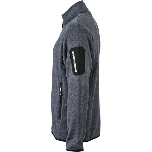 Men’s Knitted Fleece Jacket , James Nicholson, dunkelgrau-melange / silber, 3XL, , Bild 2