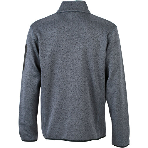 Men’s Knitted Fleece Jacket , James Nicholson, dunkelgrau-melange / silber, XXL, , Bild 4